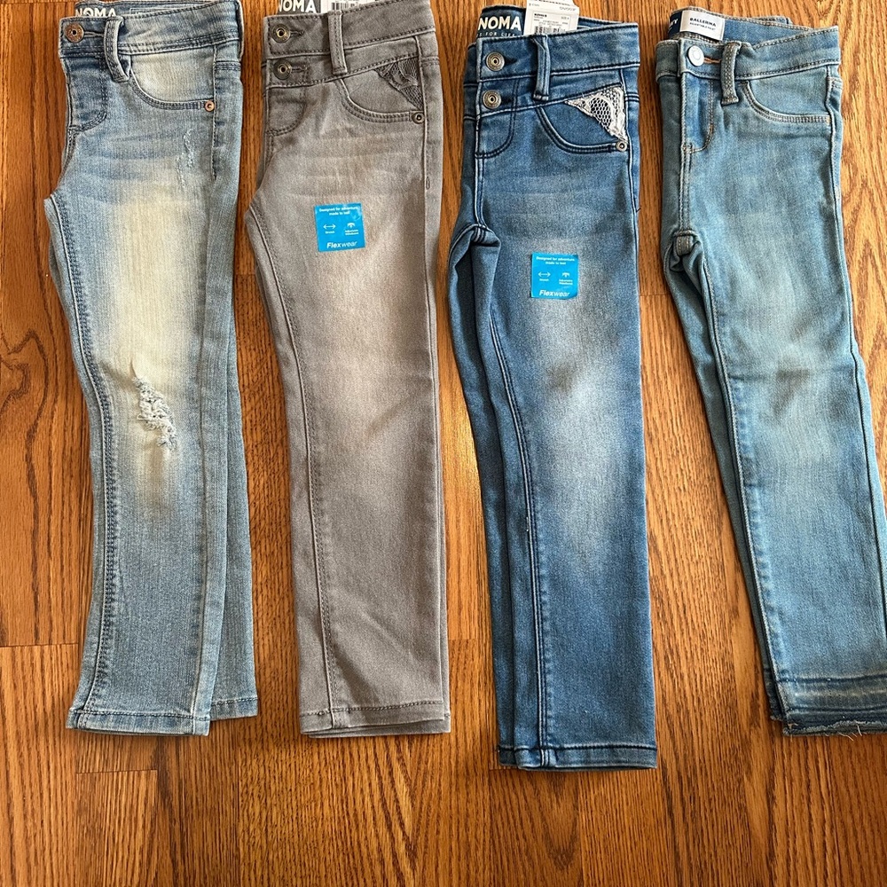 Kids Denim Jeans - Blue, Gray, Tan